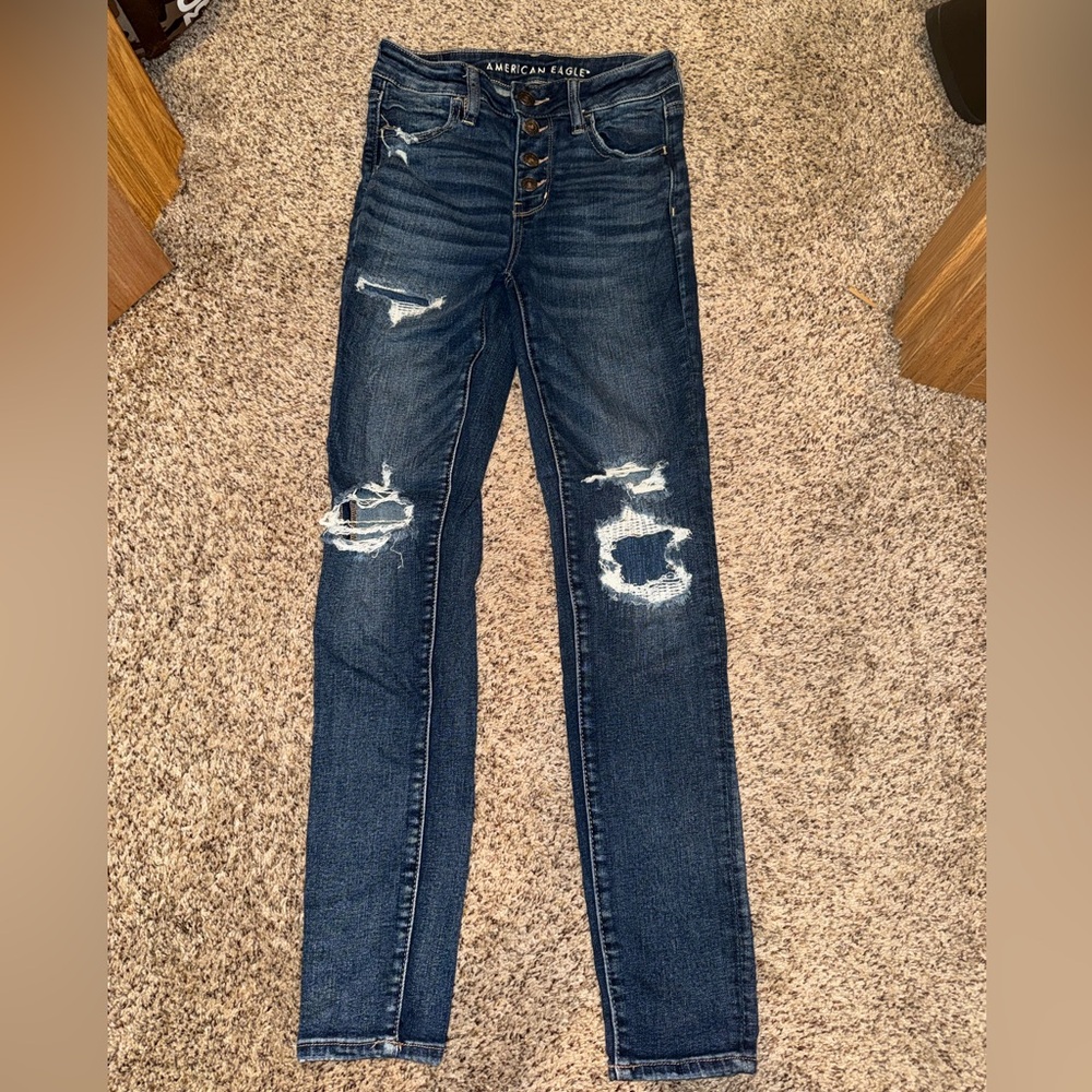 American eagle high rise button fly jegging